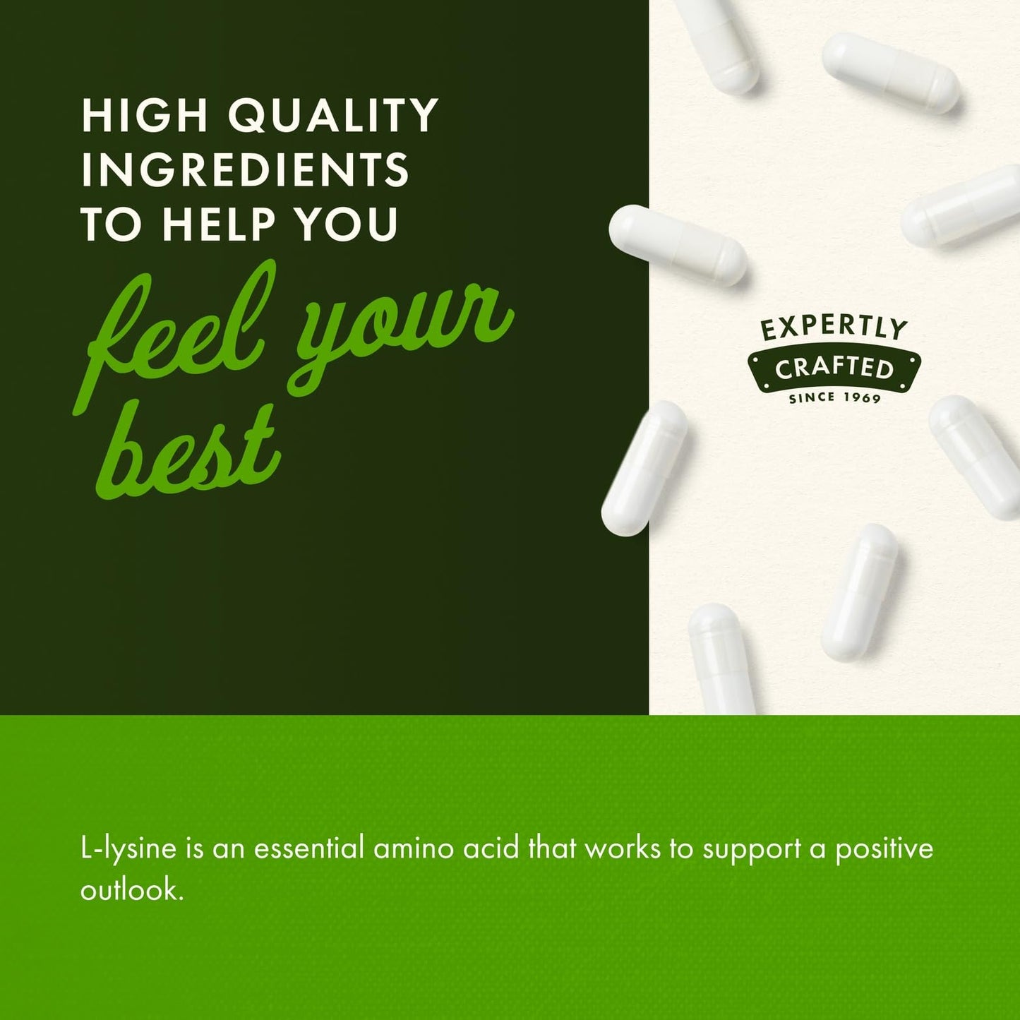 Swanson L-Lysine Amino Acid 500 mg, 600 Capsules