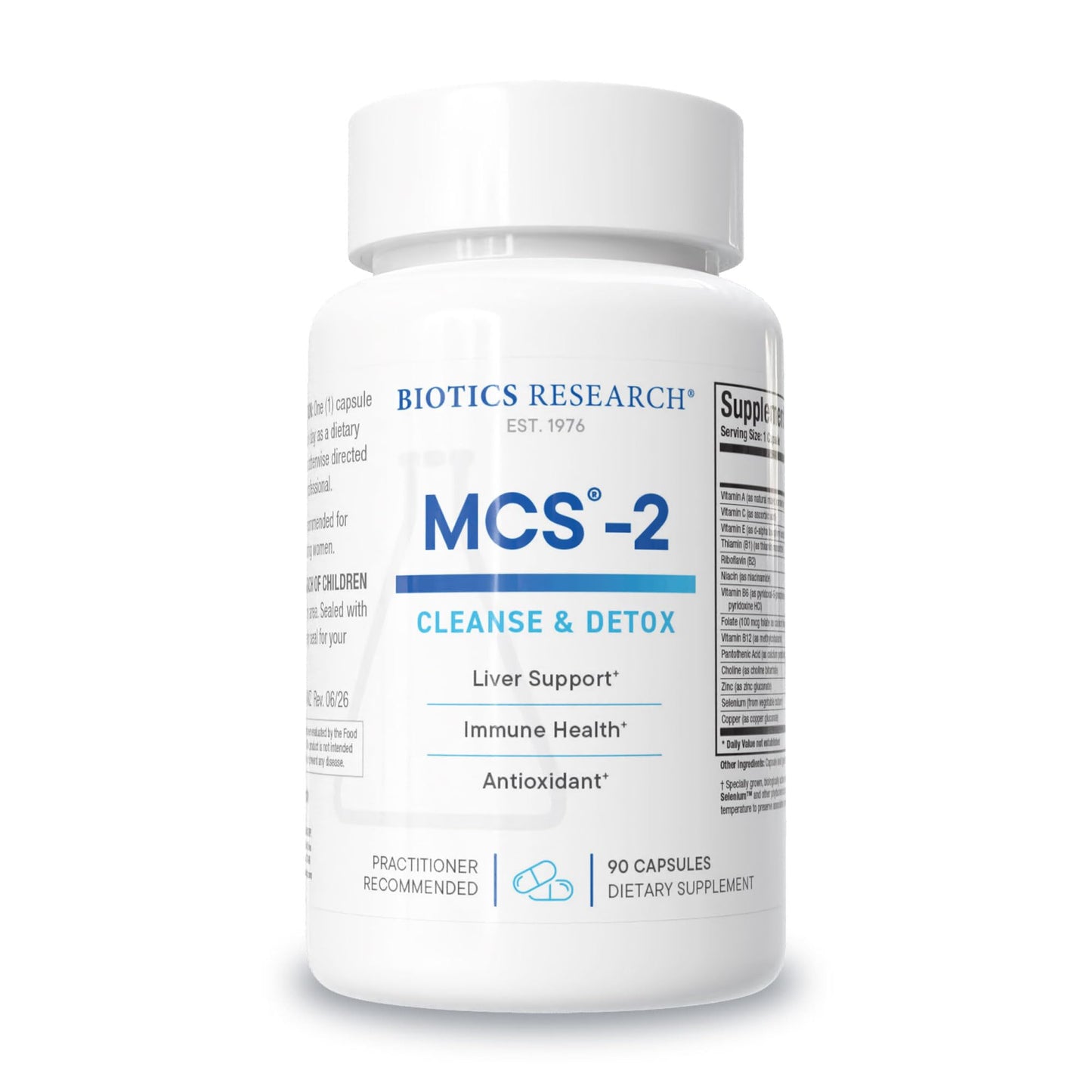 BIOTICS RESEARCH MCS-2 Metabolic Clearing Support, Liver Health, Potent Antioxidant Formula, Milk Thistle, Red Clover, 90 Capsules