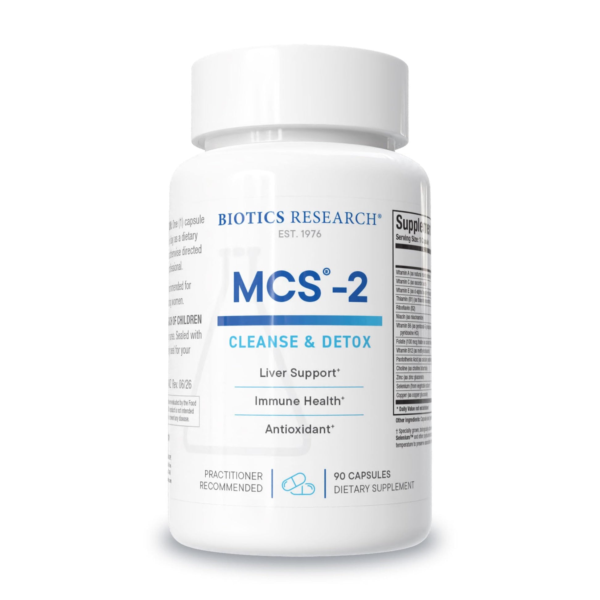 BIOTICS RESEARCH MCS-2 Metabolic Clearing Support, Liver Health, Potent Antioxidant Formula, Milk Thistle, Red Clover, 90 Capsules