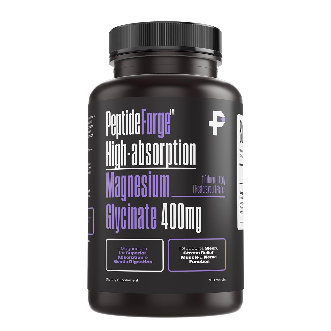 PeptideForge Magnesium Glycinate 400mg Tablet, 180 Tablets