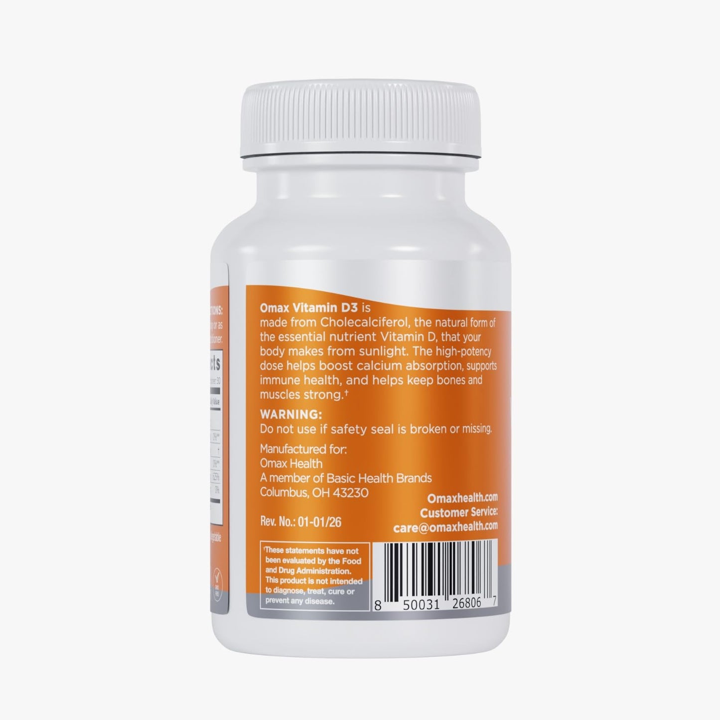 Omax3 High-Potency Vitamin D3 5,000 IU (125 mcg) Softgels 60