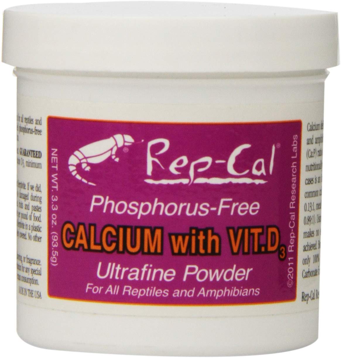 Rep-Cal Phosphorus Free Calcium with Vitamin D3 Ultrafine Powder, 19.8 oz