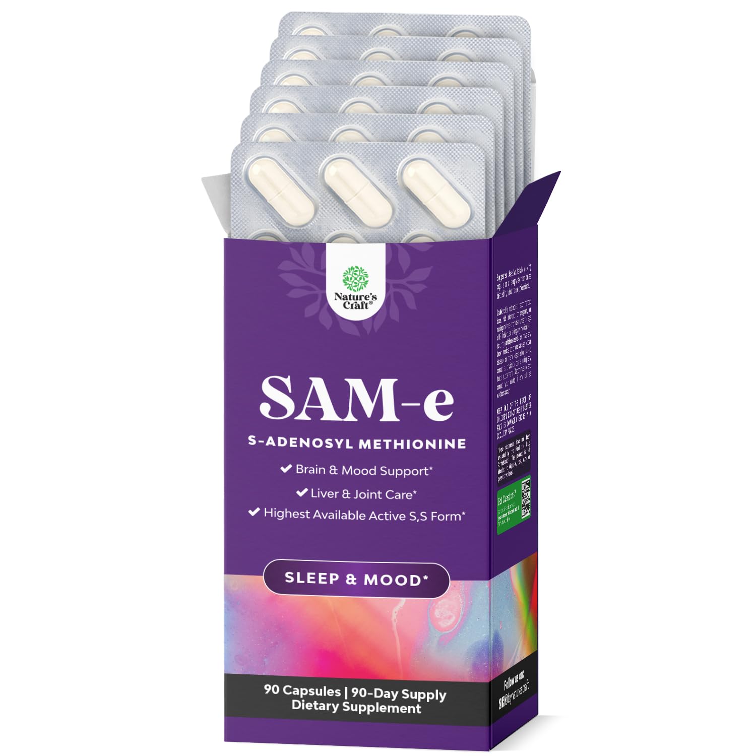 Natures Craft Pure SAM E Supplement 150mg Capsule 90 Count