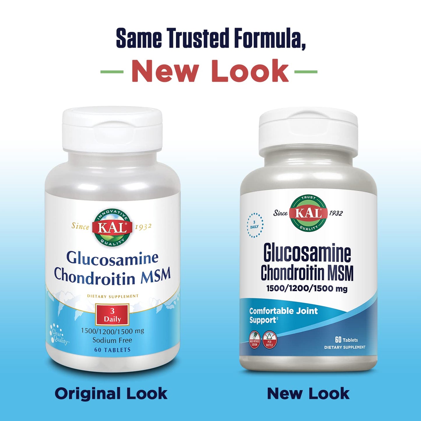 KAL Glucosamine Chondroitin MSM Joint Support Supplement, 60 Tablets