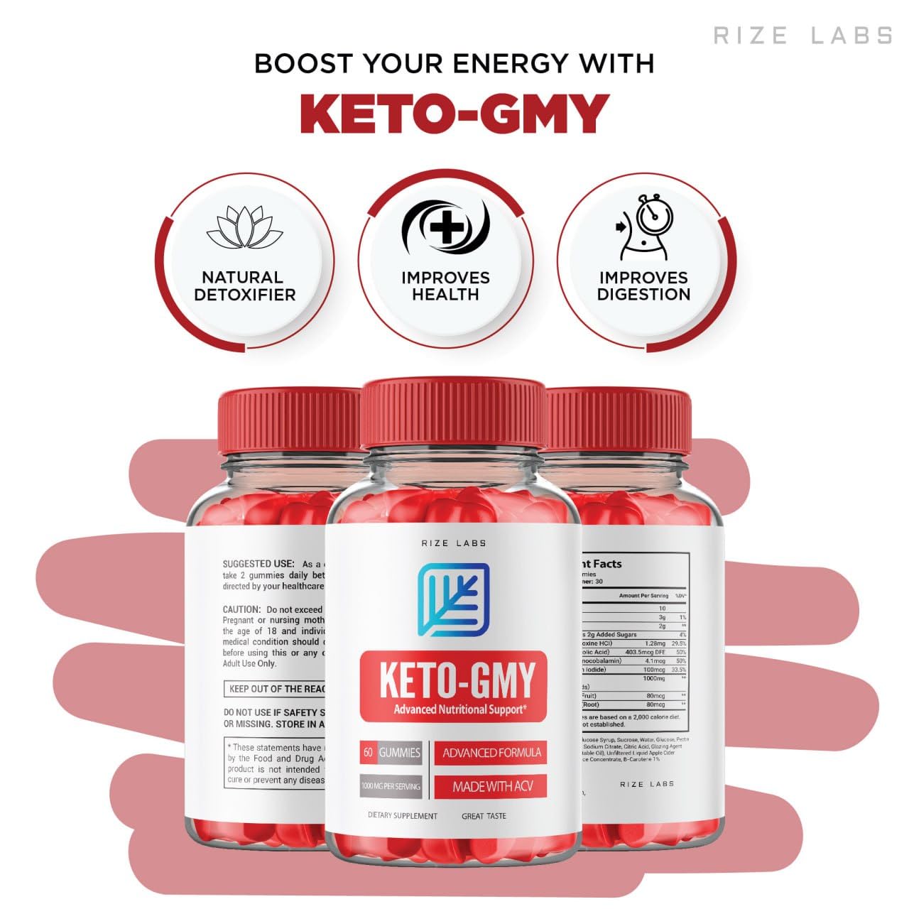 Rize Labs Keto-GMY Gummies 180 Gummies