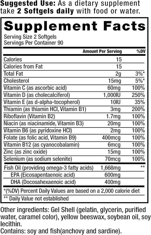 Corceuticals Cardiamin Heart Health & Wellness Multivitamins Softgels 180 Count