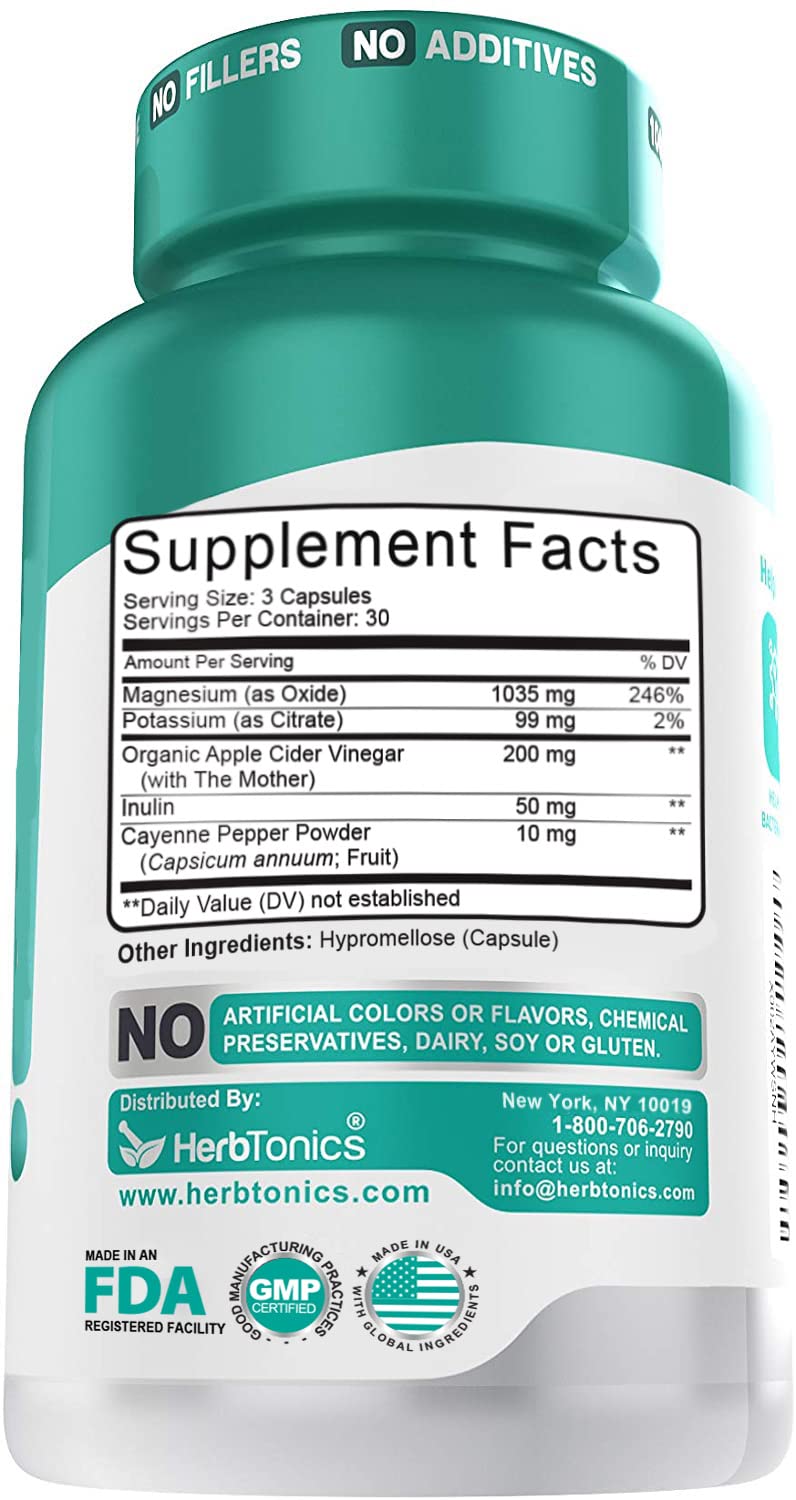 Herbtonics Oxygen Based Colon Cleanse and Detox Digestive System Formula with Apple Cider Vinegar Capsules, 90 Count