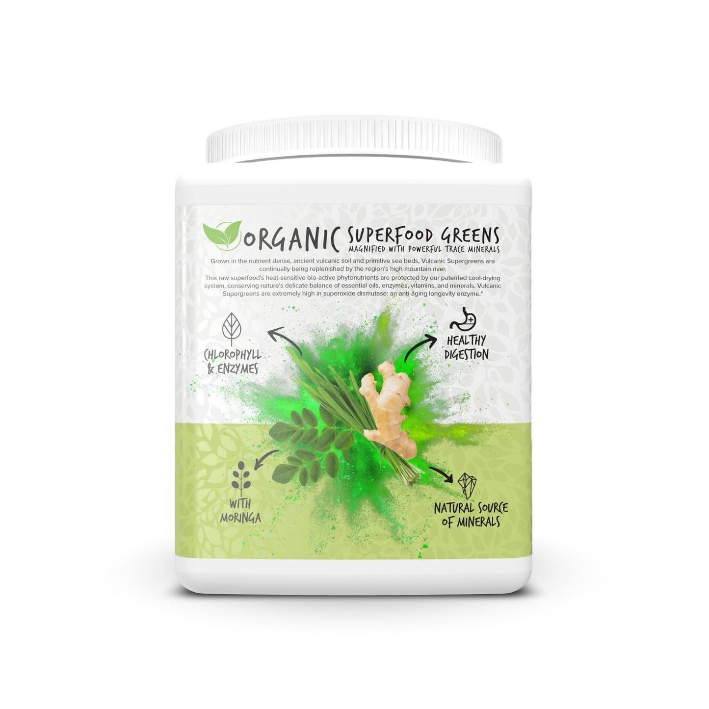 Portions Master Vulcanic Supergreens, Wheatgrass & Spirulina Powder 15.8 Ounce