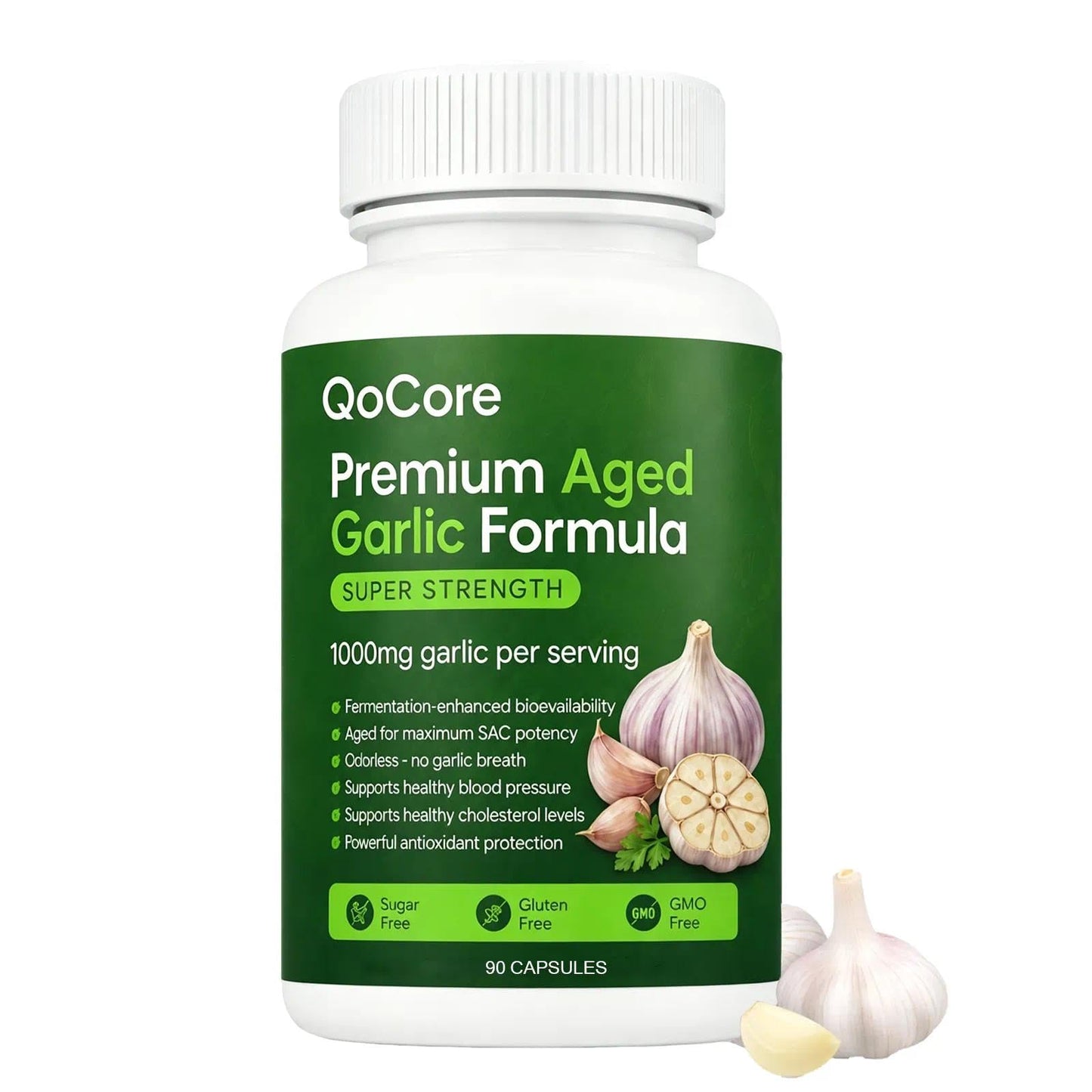 Asolla Qocore Aged Black Garlic, Aged Garlic Extract Capsule 1