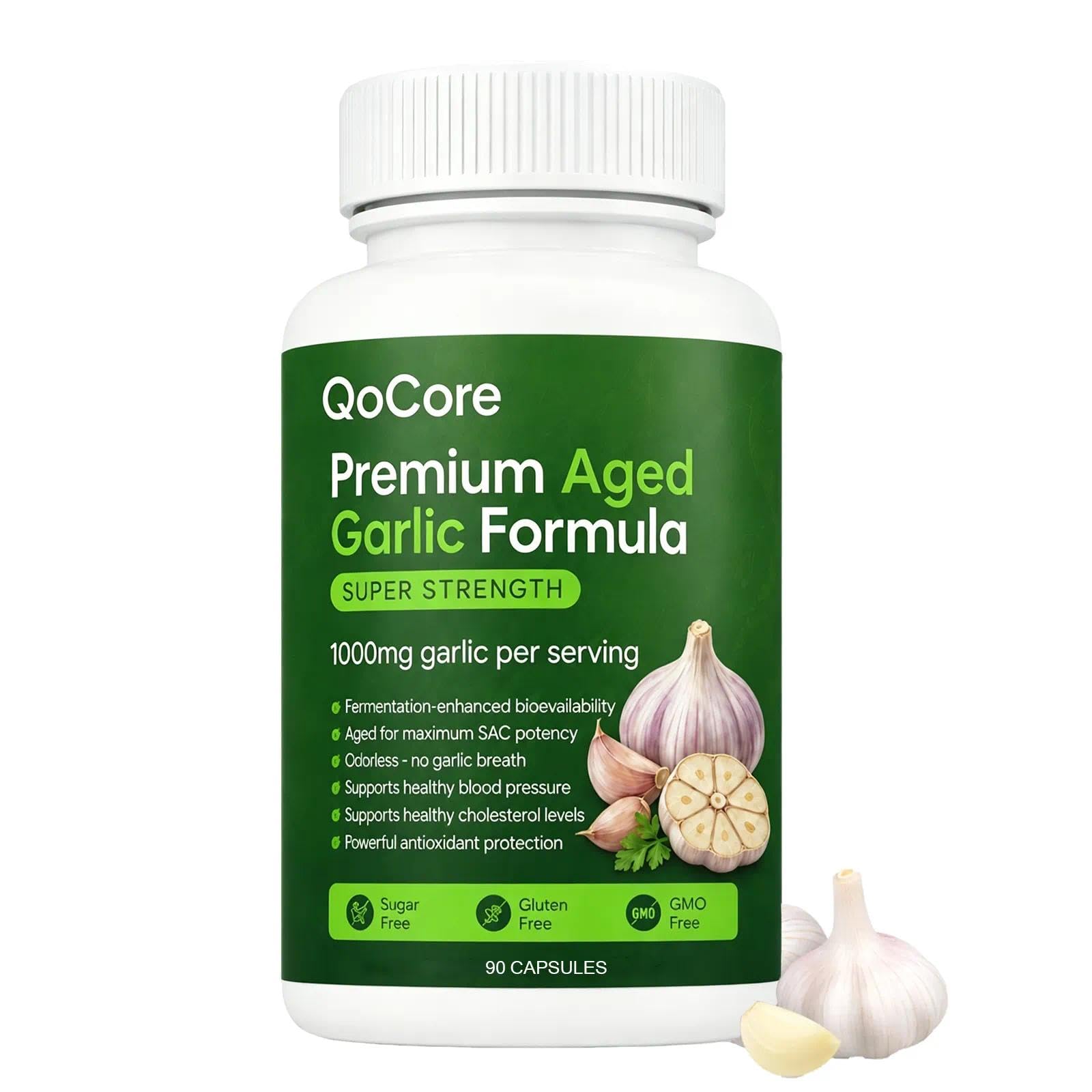 Asolla Qocore Aged Black Garlic, Aged Garlic Extract Capsule 1