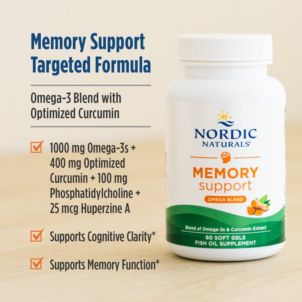 Nordic Naturals Memory Support with Curcumin Soft Gels 60 Count