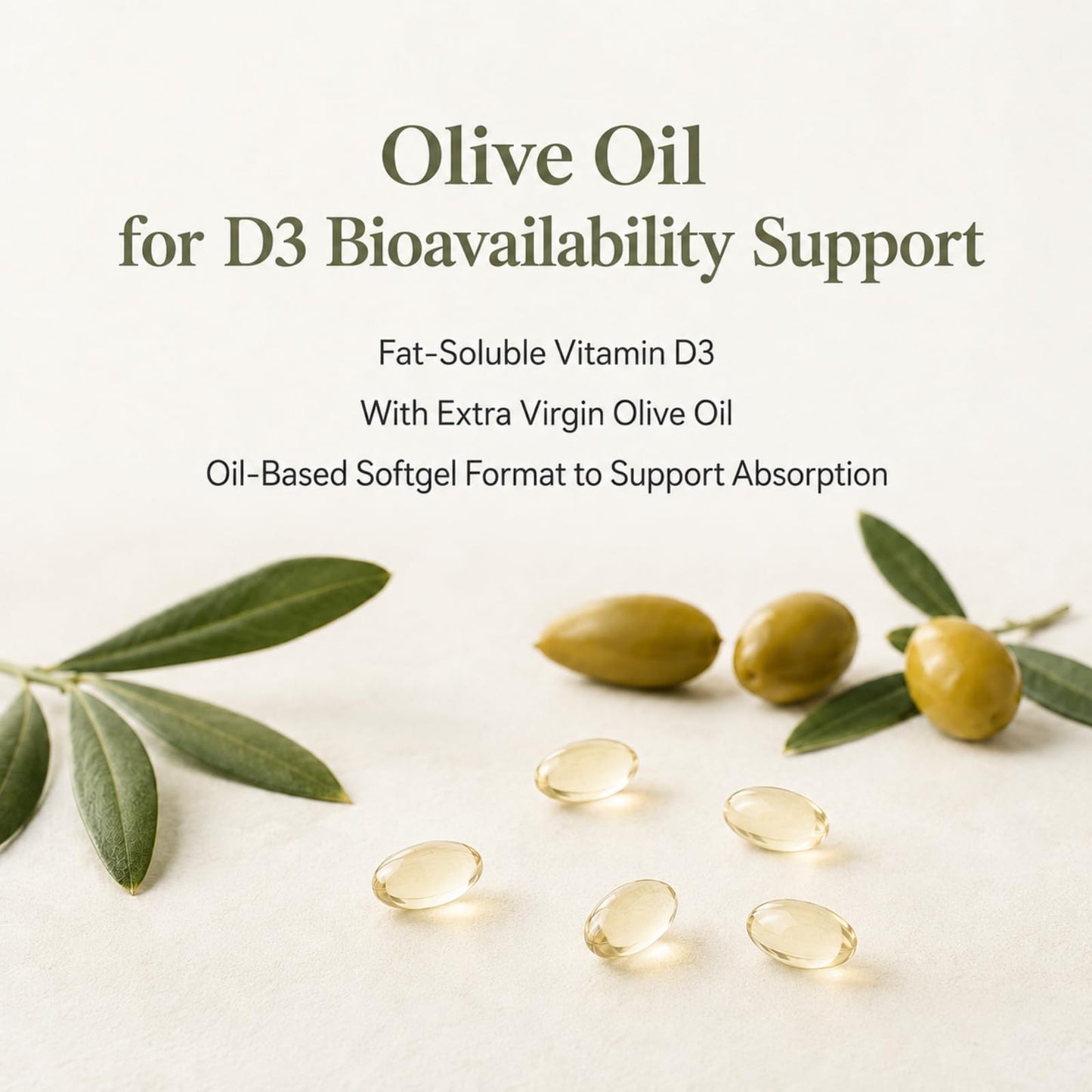 VBTOP NUTRA Vitamin D3 2000 IU (50 mcg) Supplement With Olive Oil Softgel, 180 Softgels