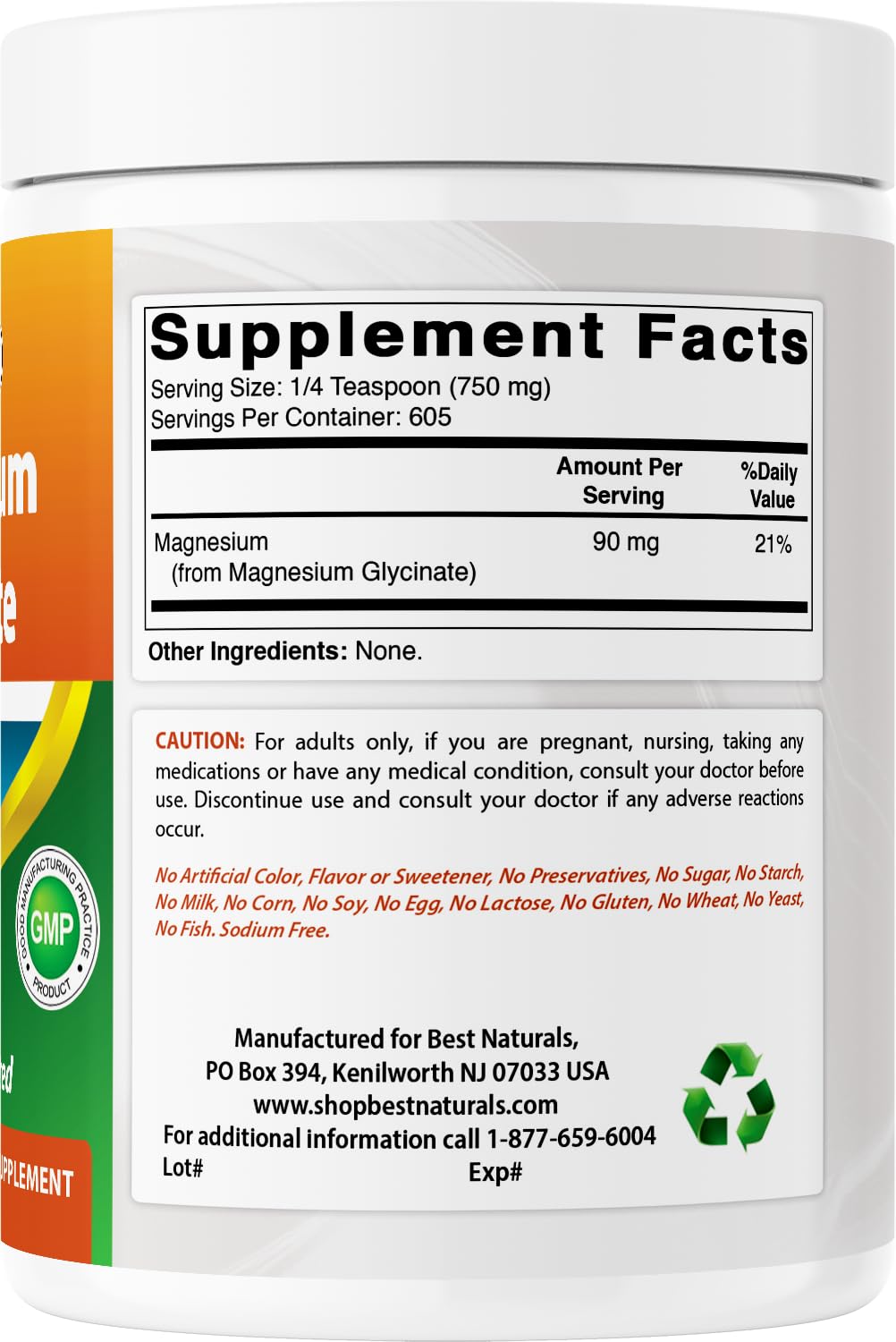 Best Naturals Magnesium Glycinate Powder 32 oz