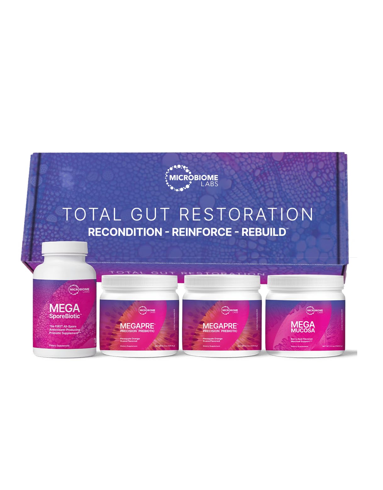 Microbiome Labs Total Gut Restoration Kit Powder, 4 oz