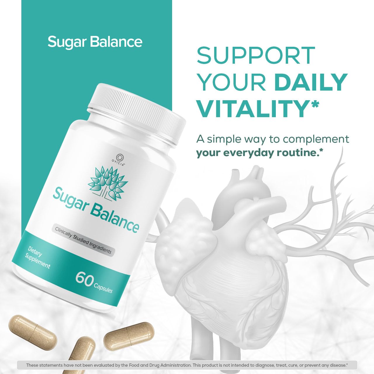 OVICIA SugarBalance Capsules, 120 Count