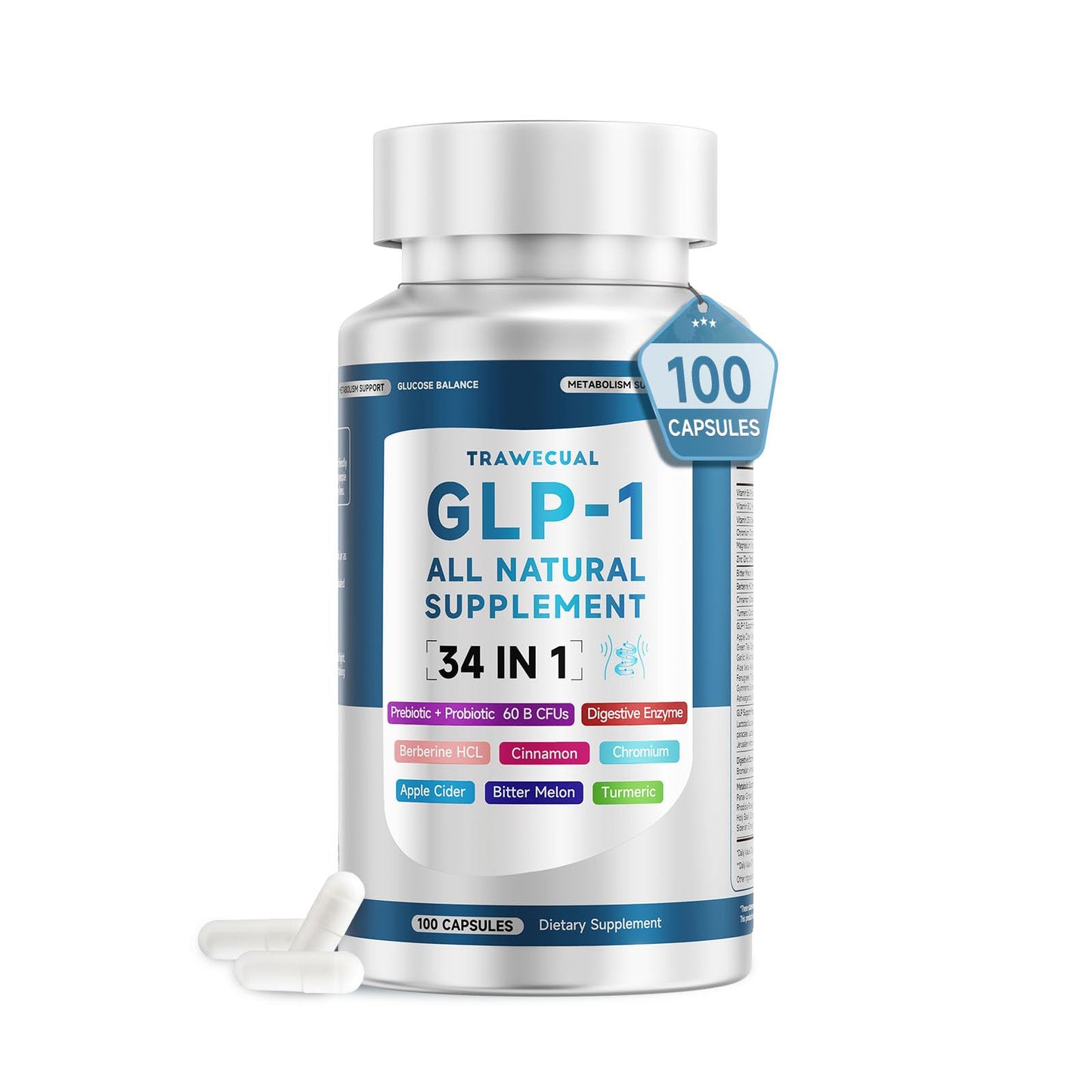 Trawecual GLP-1 Supplement 100 Capsules