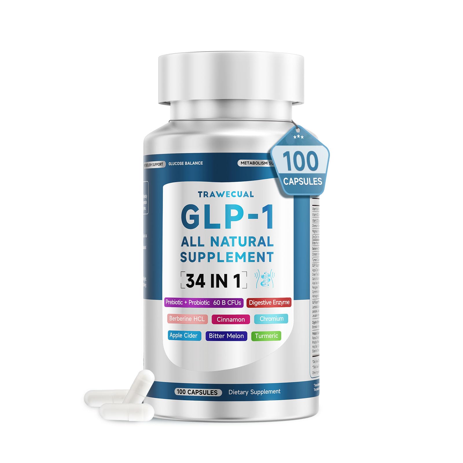 Trawecual GLP-1 Supplement 100 Capsules