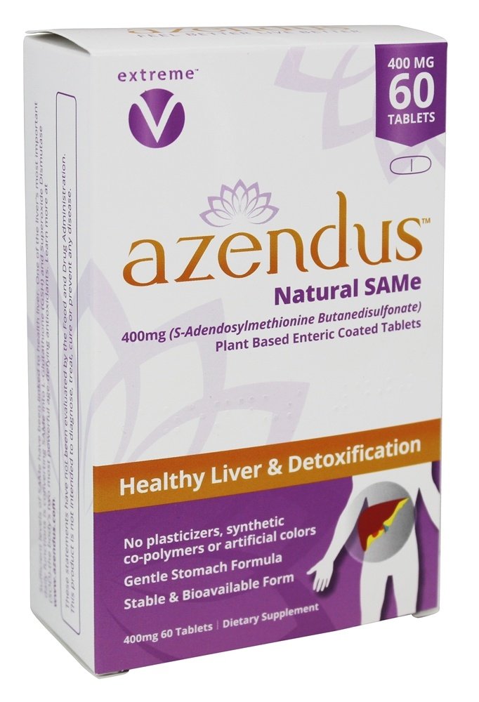 Extreme V, Inc Azendus Natural SAM-e for Liver Health 400mg Tablet, 1 Tablet