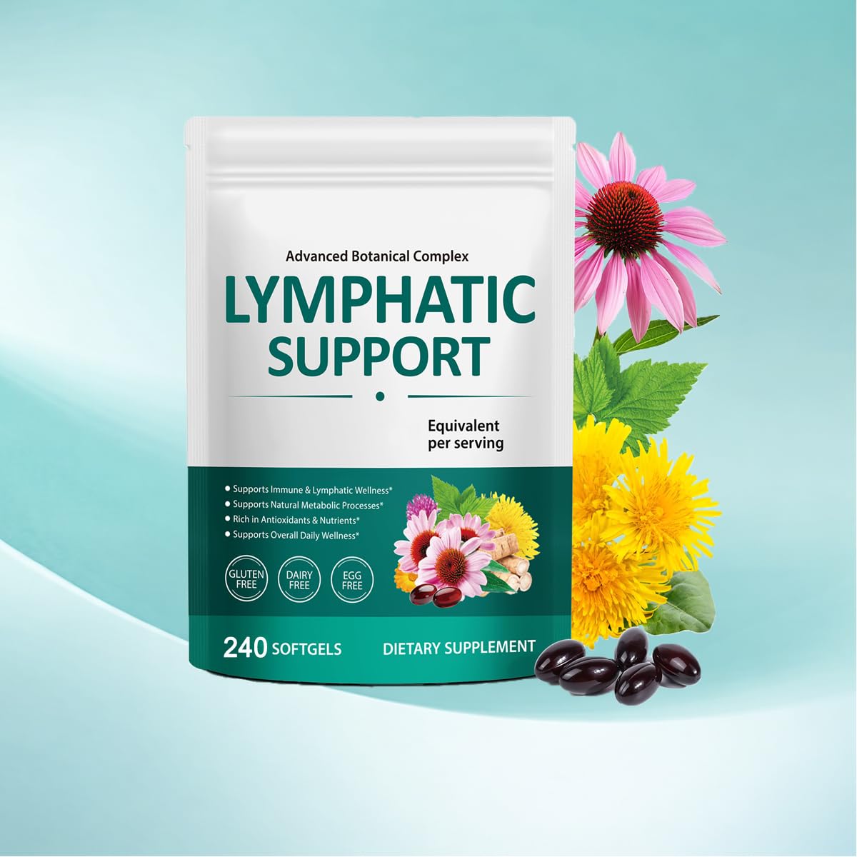 RSGRT Lymphatic Support Supplements 240 Capsules