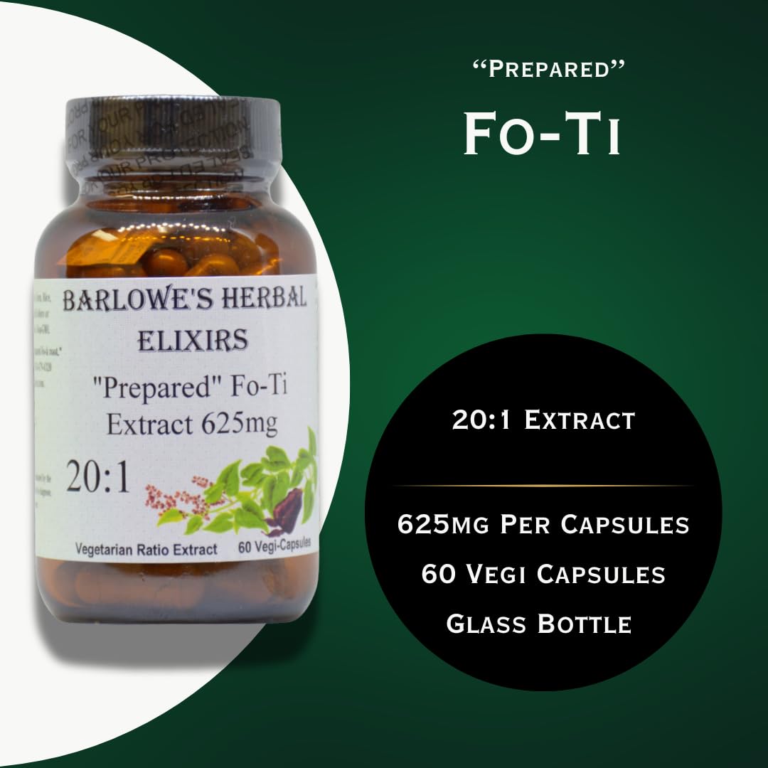 Barlowe's Herbal Elixirs Fo-Ti 20:1 Prepared He Shou Wu Extract 60 Capsules