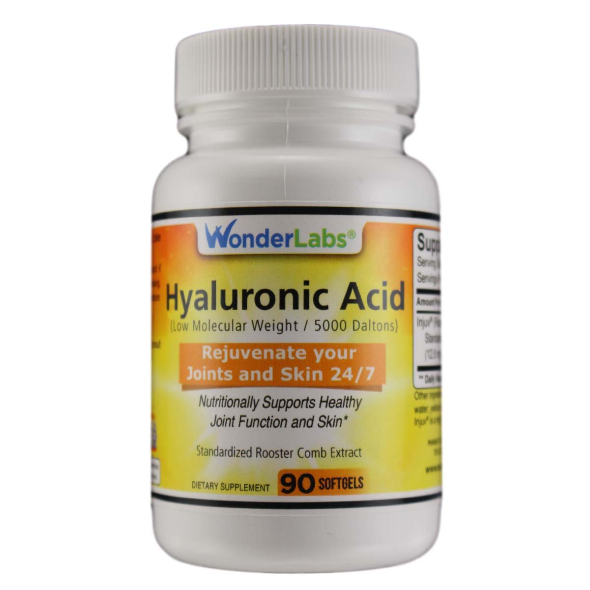 Wonder Laboratories Hyaluronic Acid Rooster Comb Extract 120 mg Capsule, 90 Count