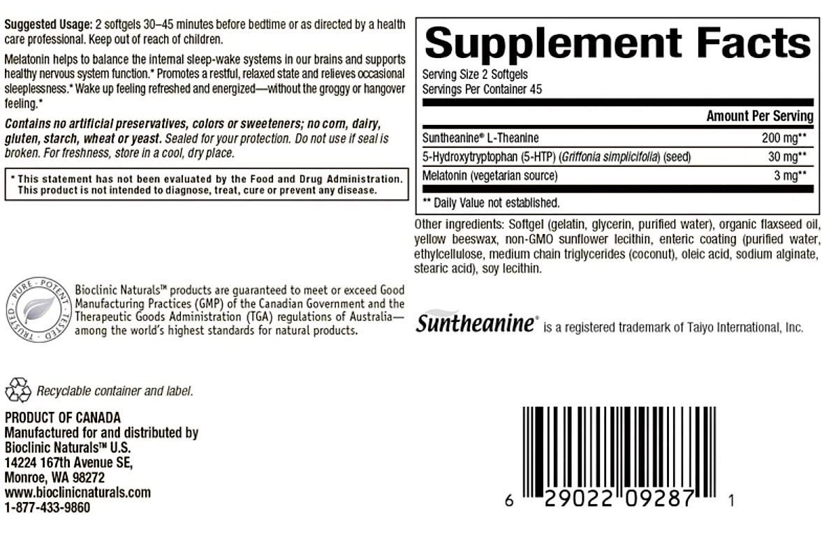 Bioclinic Naturals Somno-Pro Softgels 90 Count