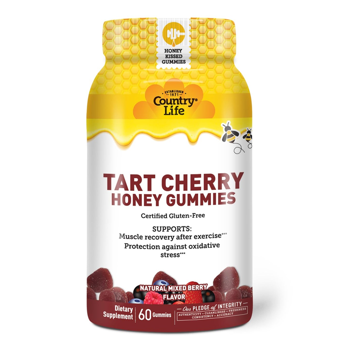 Country Life Tart Cherry Honey Gummies 60 Count