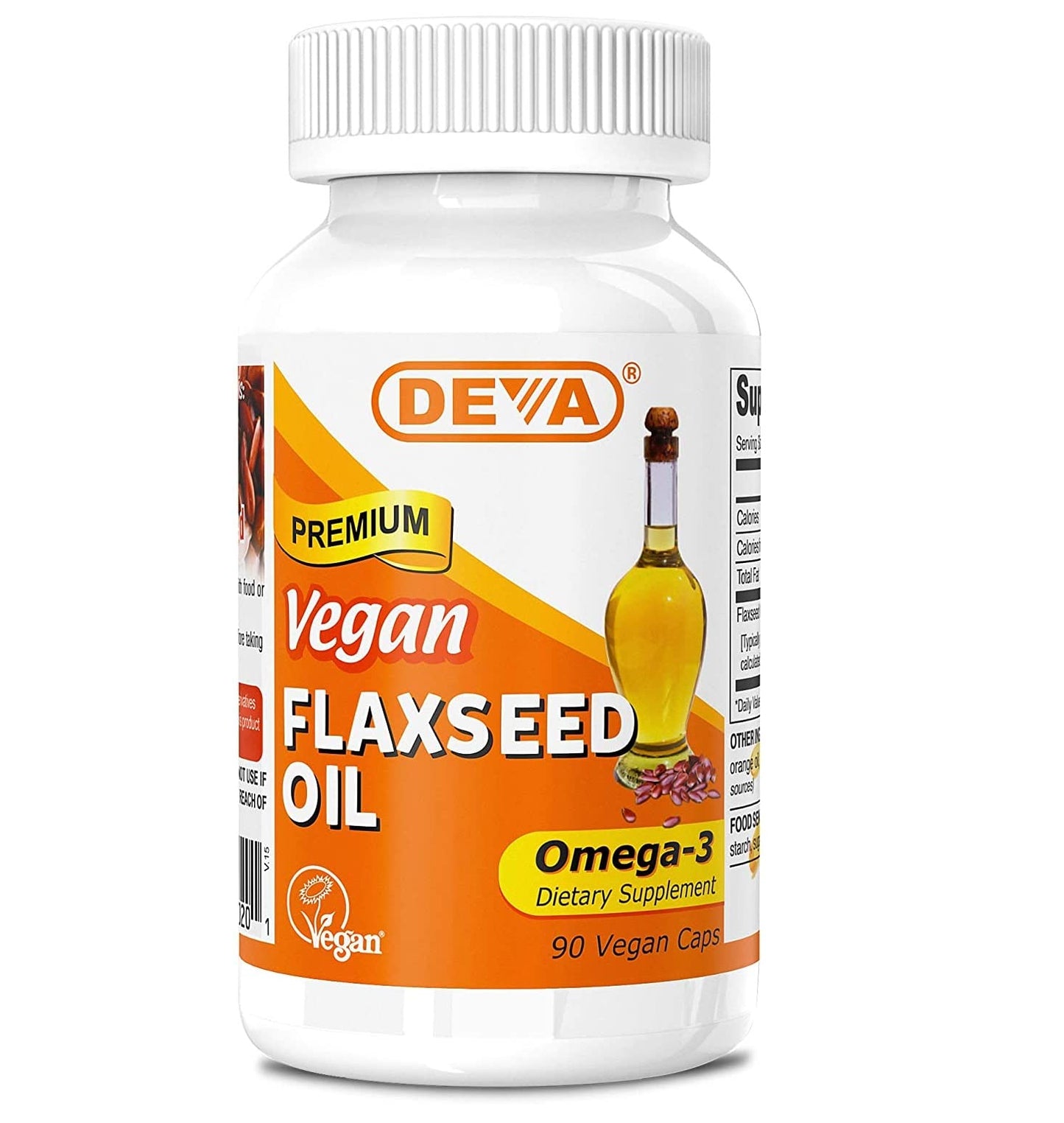 DEVA Organic Vegan Flax Seed Oil 1000mg Softgels, 270 Count