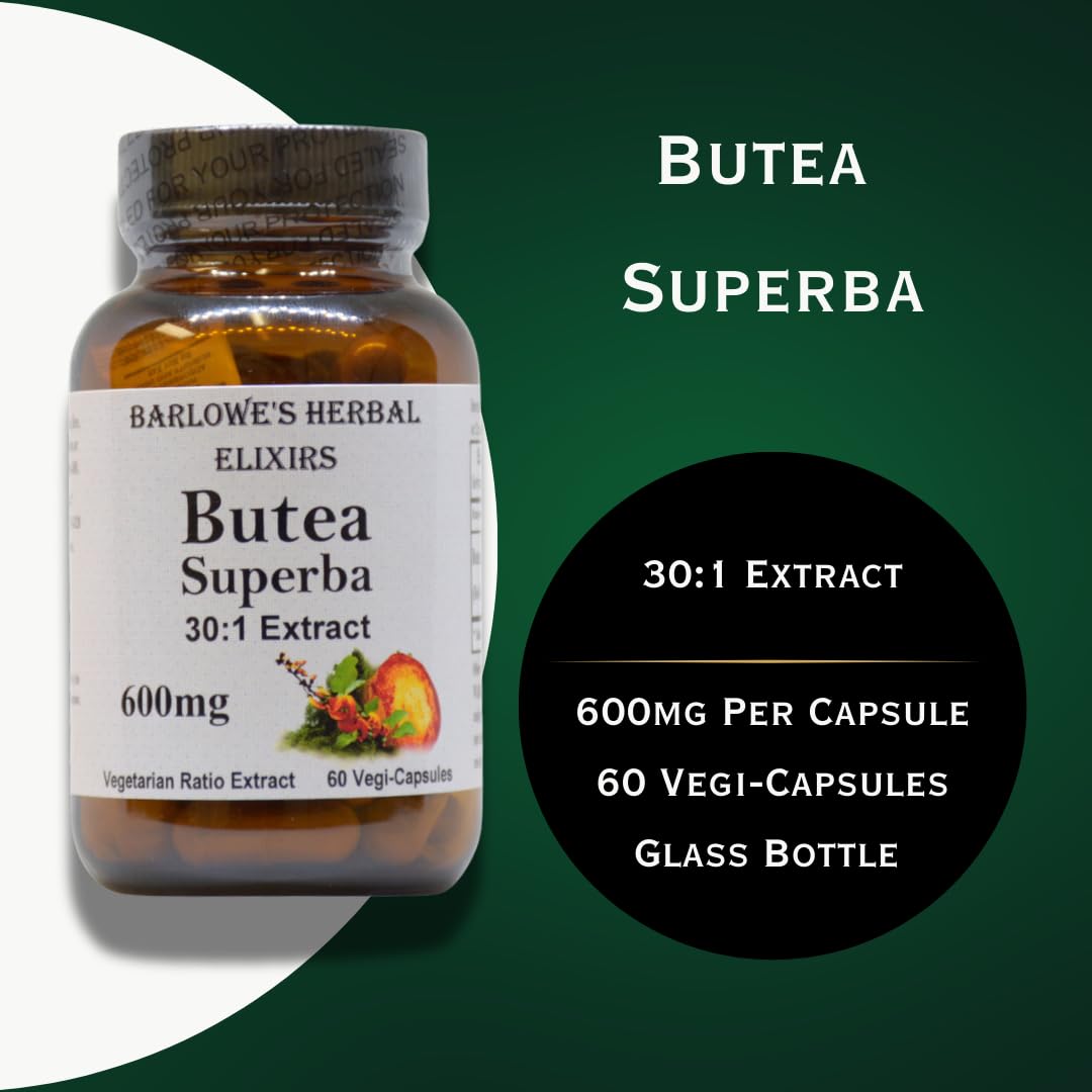 Barlowe's Herbal Elixirs Butea Superba Extract 30:1 600mg Capsules 60 Count