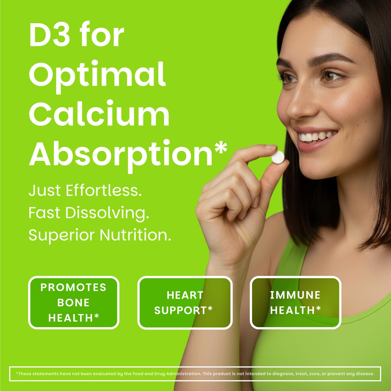 EZ Melts Dissolvable Vitamin D3 5000 IU Tablet, 90 Tablets