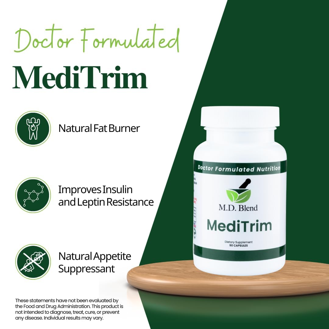 M.D. Blend MediTrim Energy Supplements Metabolism Booster Capsule 180 Capsules