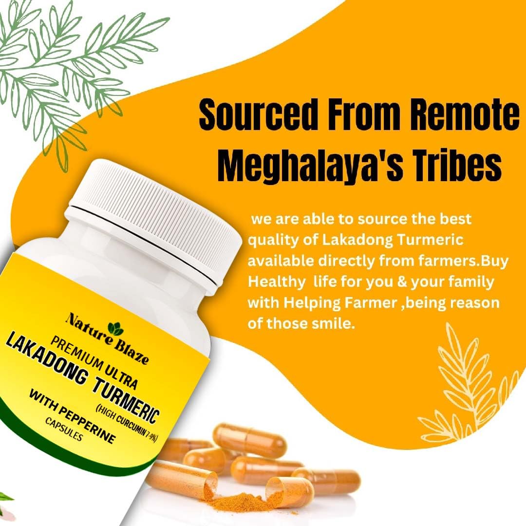 Nature Blaze Lakadong Turmeric High Curcumin with Pepprine Capsule 1 Capsule