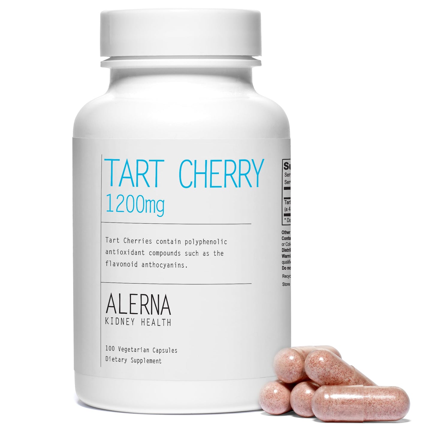 Alerna Kidney Health Tart Cherry Extract 1200 mg Dietary Supplement Capsules, 300 Count