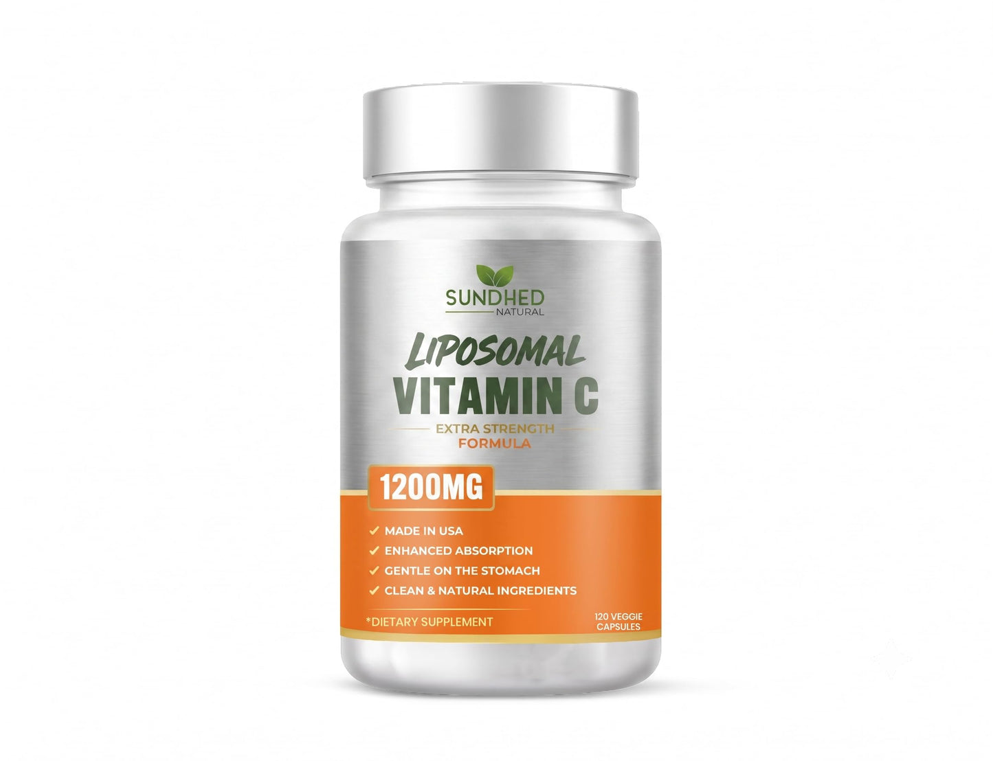 Sundhed Natural Pure Liposomal Vitamin C Capsules, 120 Capsules