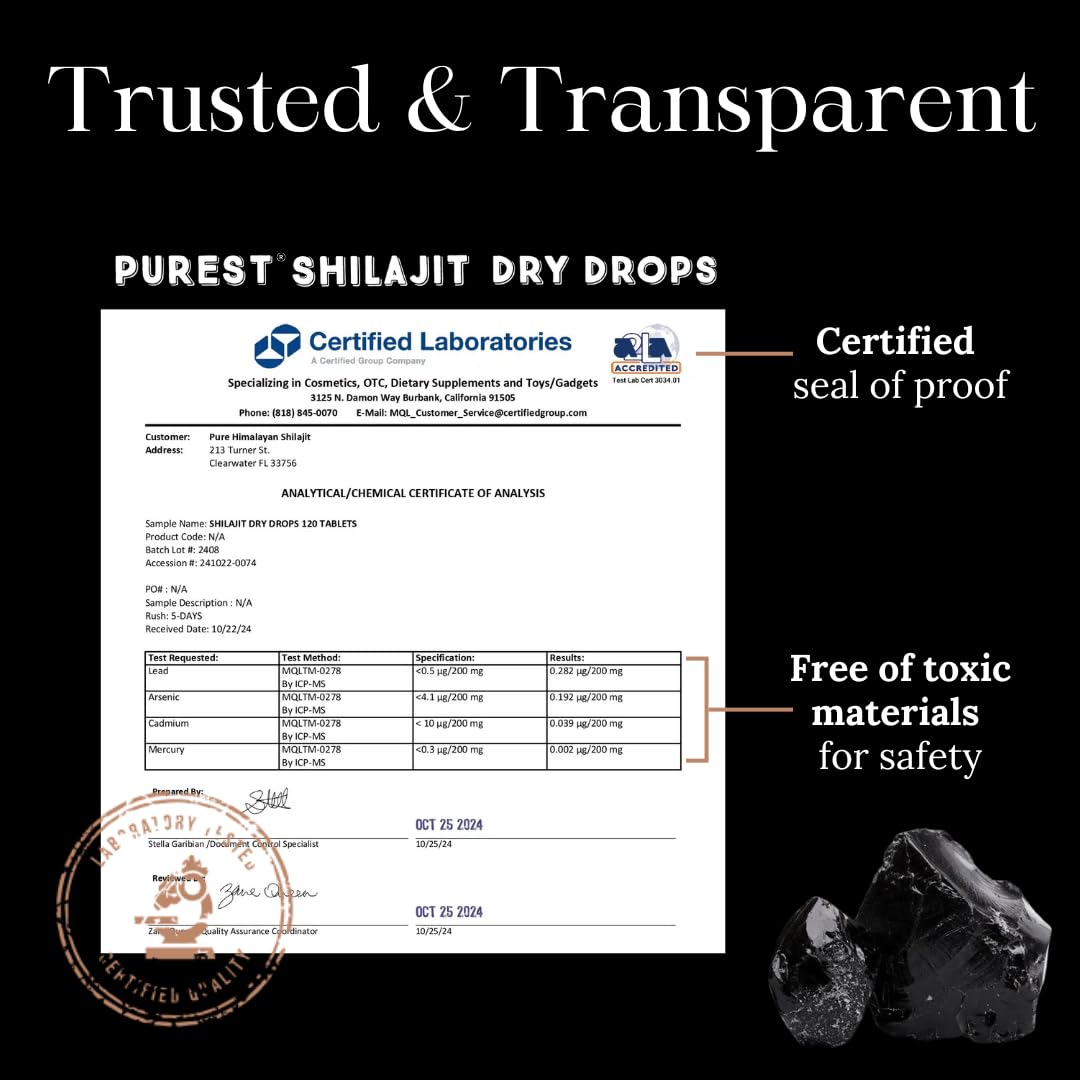 Pure Himalayan Shilajit Shilajit Tablet 120 Tablets