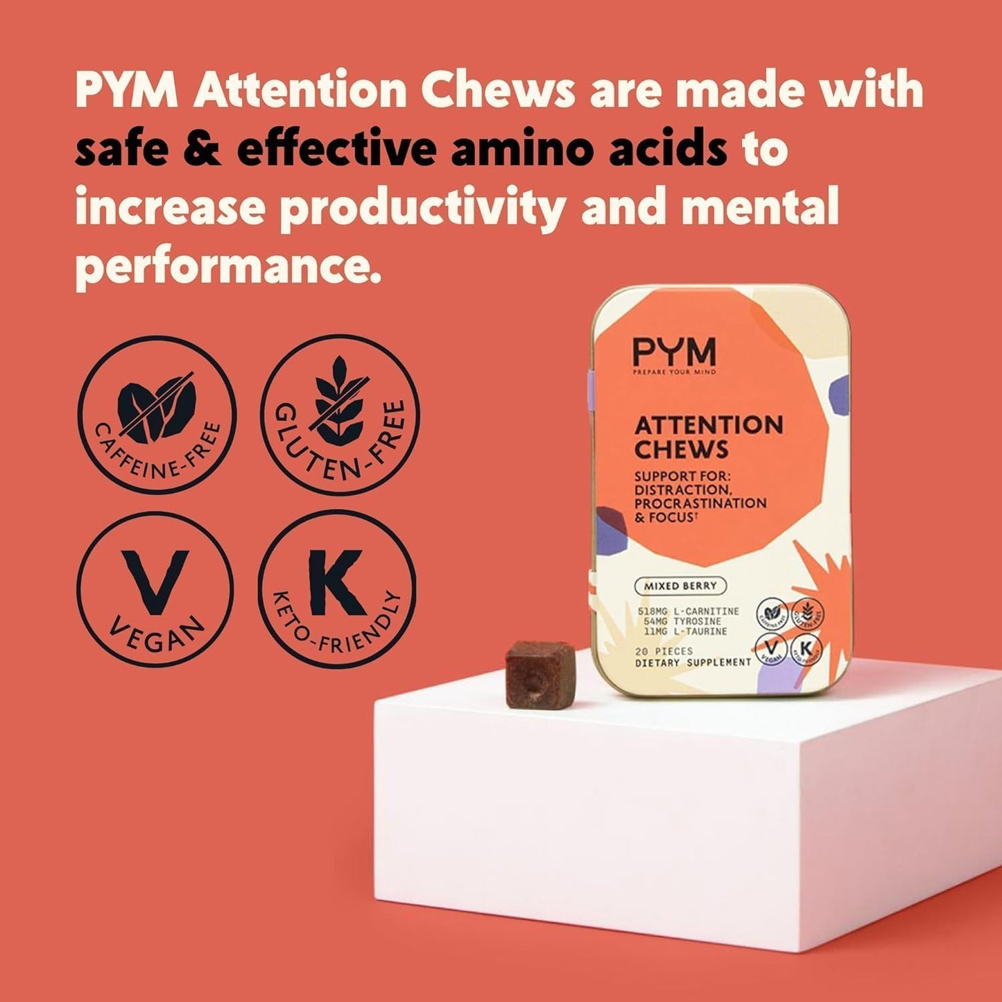 PYM Health Attention Chews Chewable 60 Count