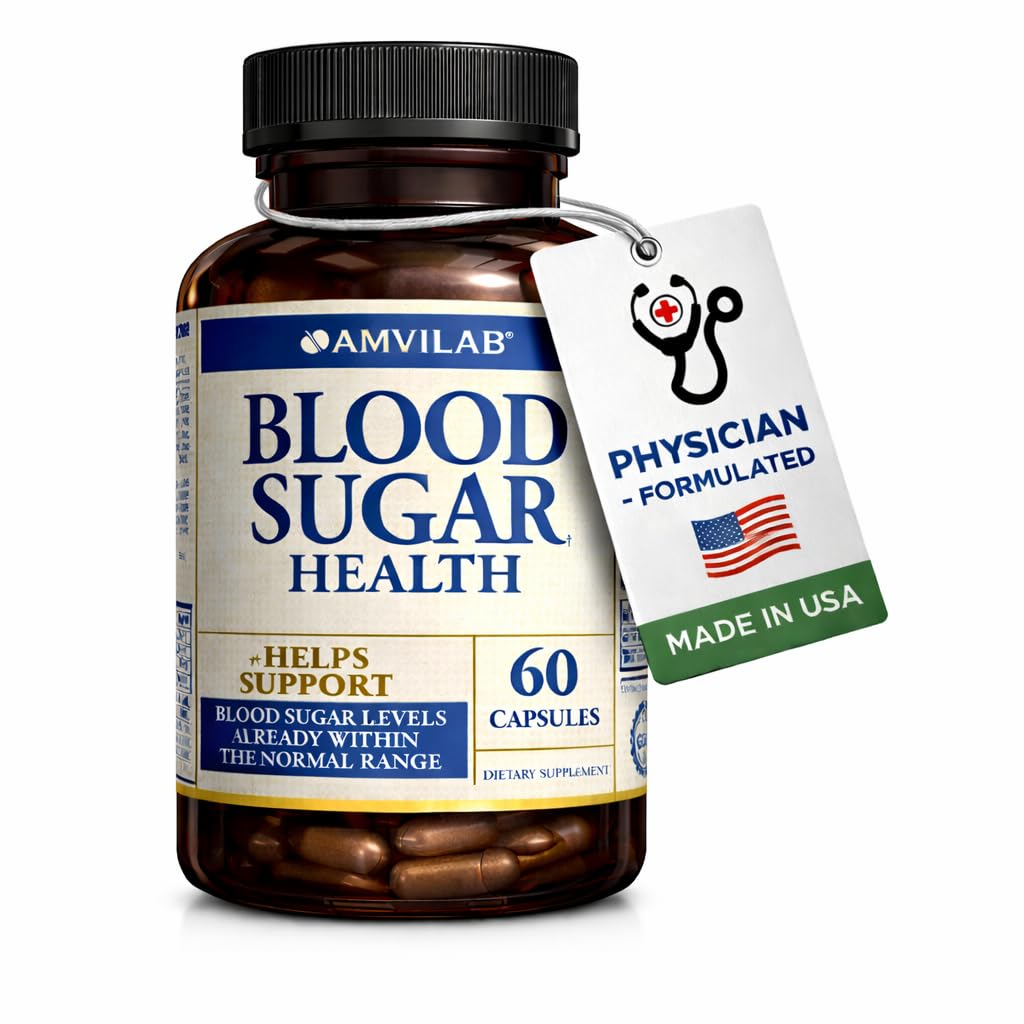 AMVILAB Blood Sugar Health Alpha Lipoic Acid Capsules, 60 Count