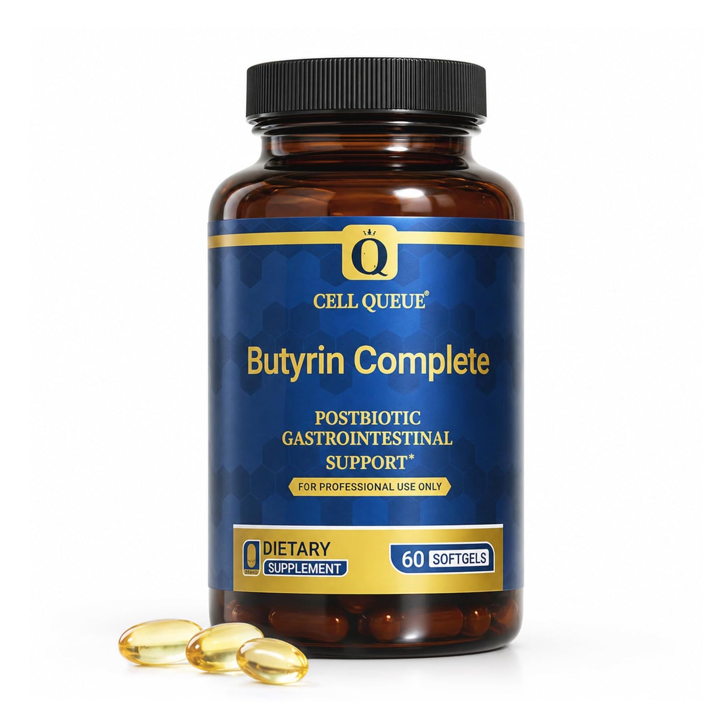 Cellqueue Butyrate Supplement with Tributyrin Softgels 60 Count