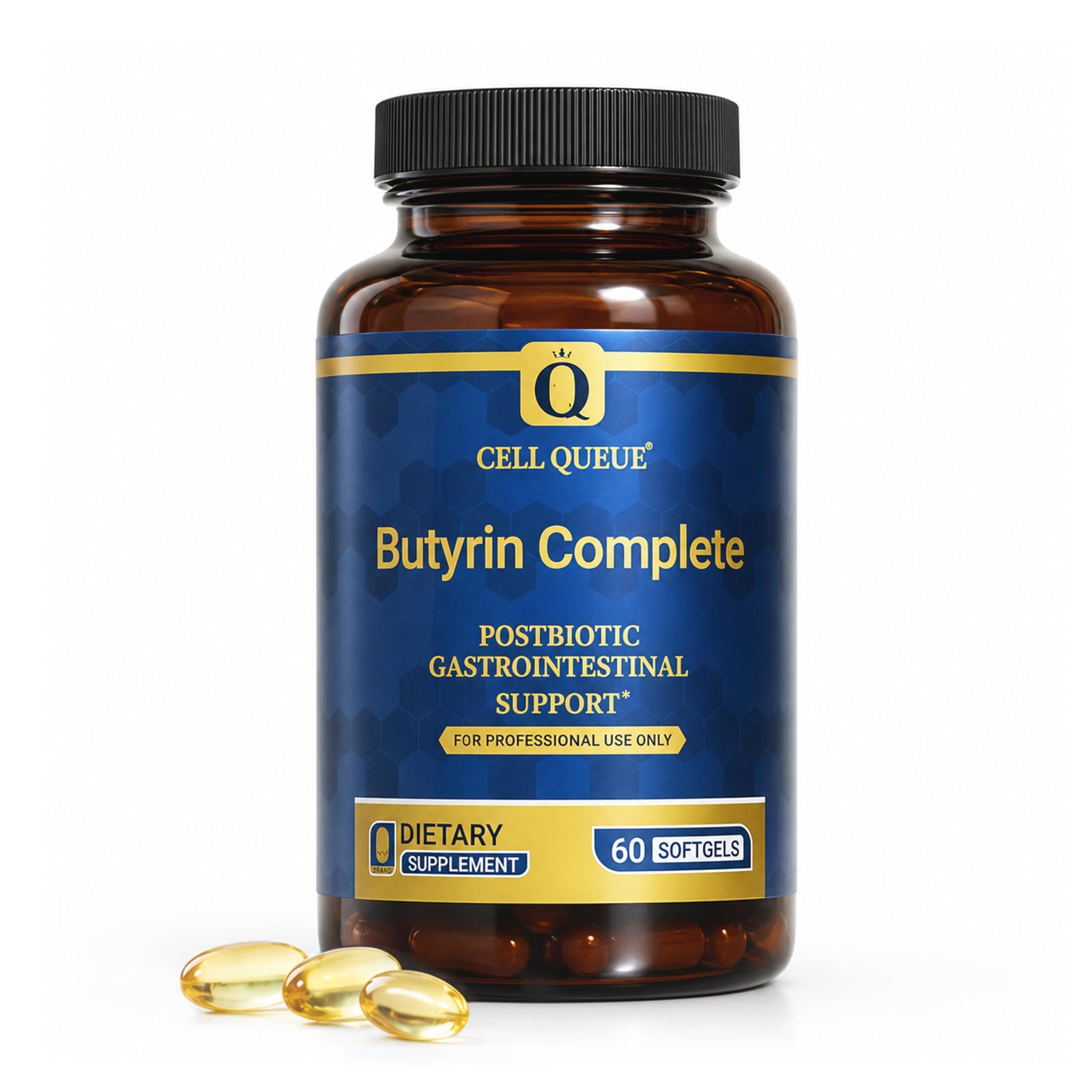 Cellqueue Butyrate Supplement with Tributyrin Softgels 60 Count