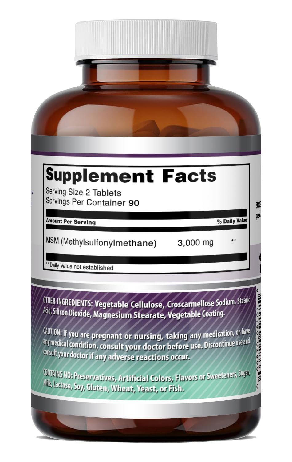 Amazing Nutrition MSM (Methylsulfonylmethane) Supplement Tablets, 180 Count