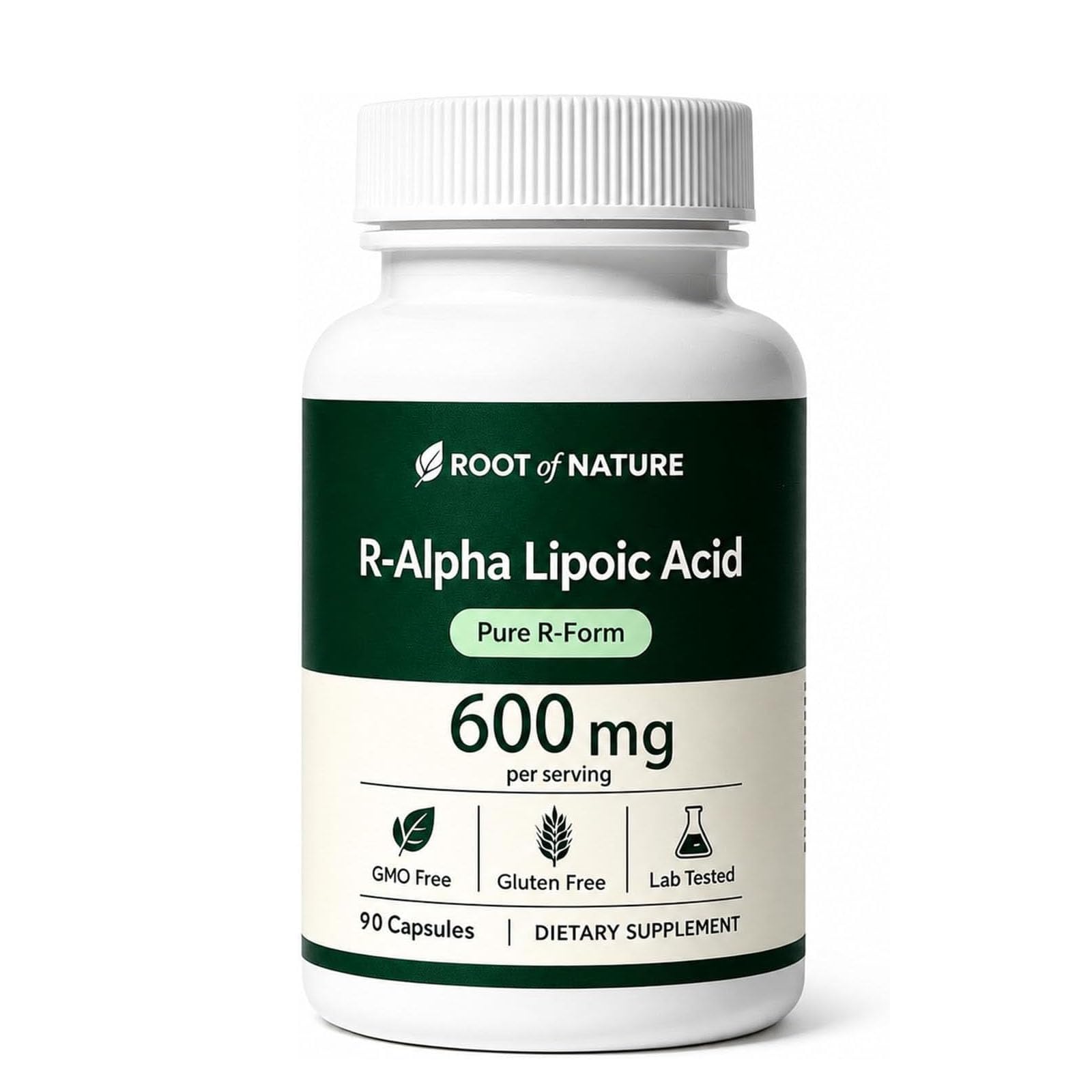 Pawcart Root of Nature R-Alpha Lipoic Acid 600 mg with Coconut Oil Capsule, 90 Count