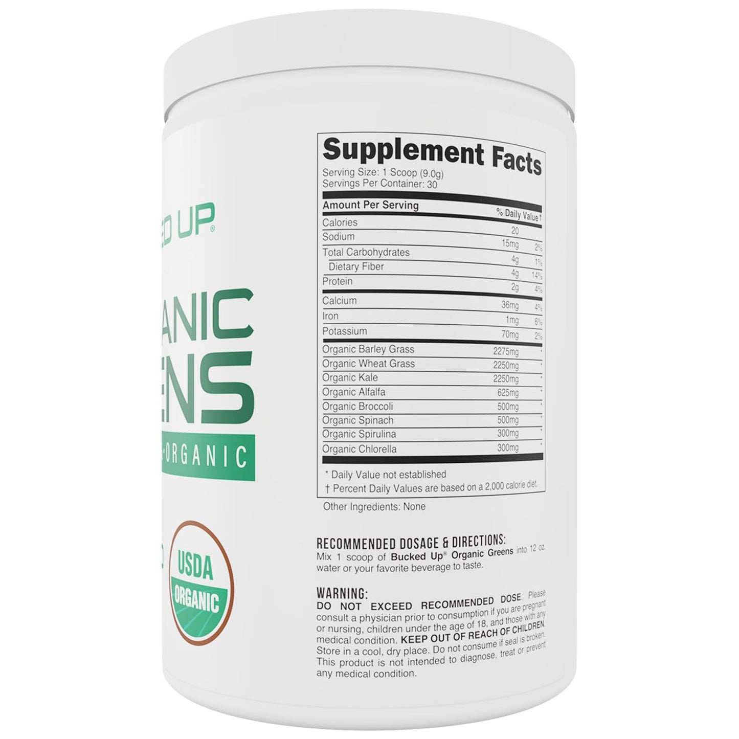 Bucked Up Greens Superfood Powder Unflavored 9.52 oz