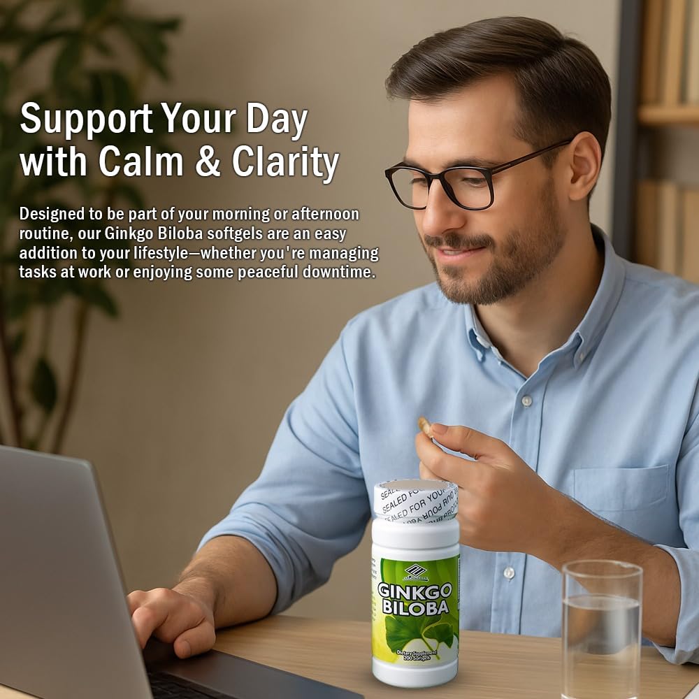 NCB NCB TECHNOLOGY Nu-Health Ginkgo Biloba 60mg Extract Softgels, 200 Count