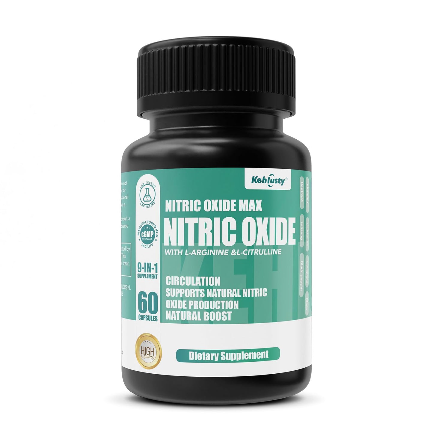 KEHLUSTY Nitric Oxide Booster Capsule, 60 Capsules