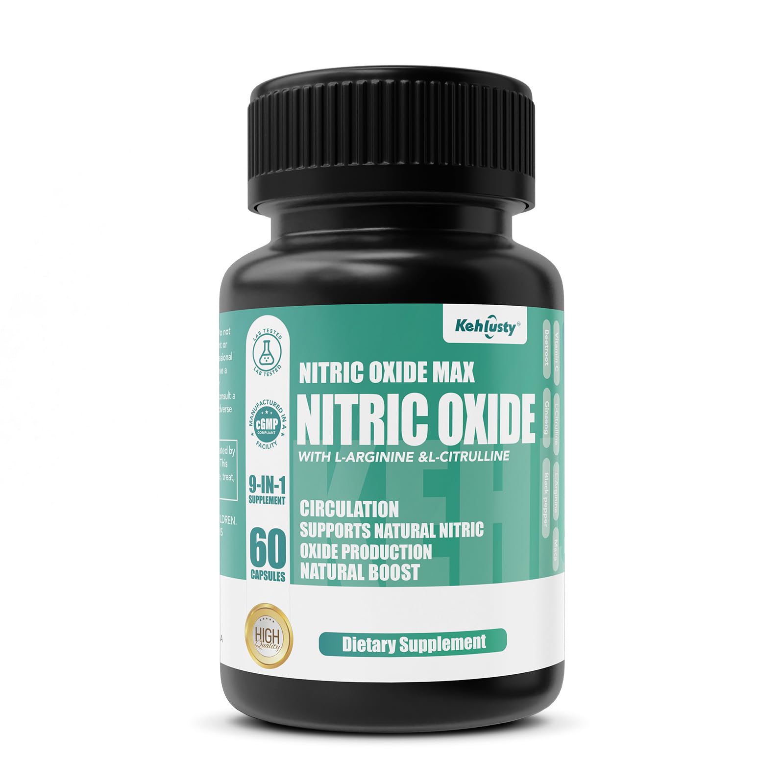 KEHLUSTY Nitric Oxide Booster Capsule, 60 Capsules
