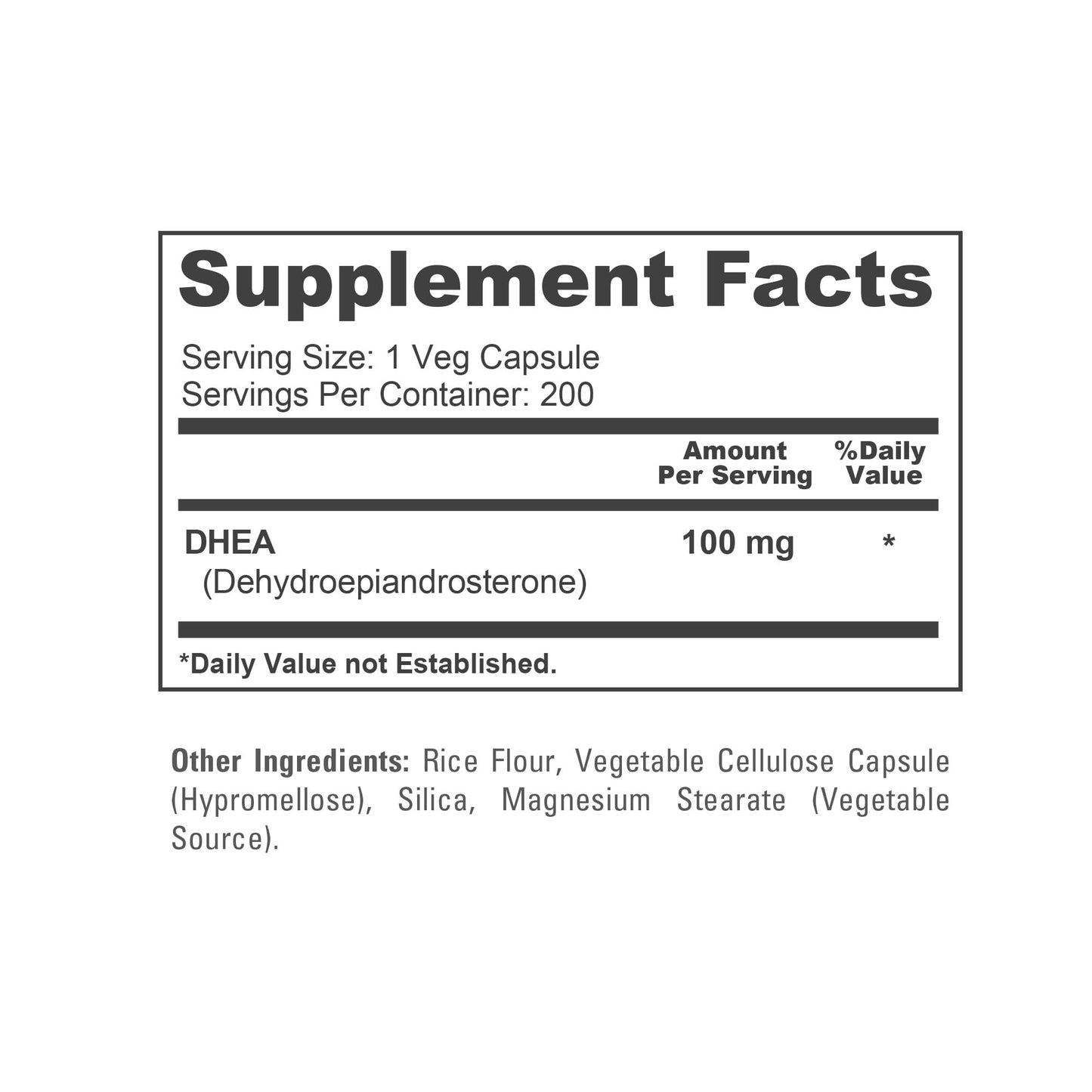 NusaPure DHEA 100mg Veggie Capsules, 200 Count