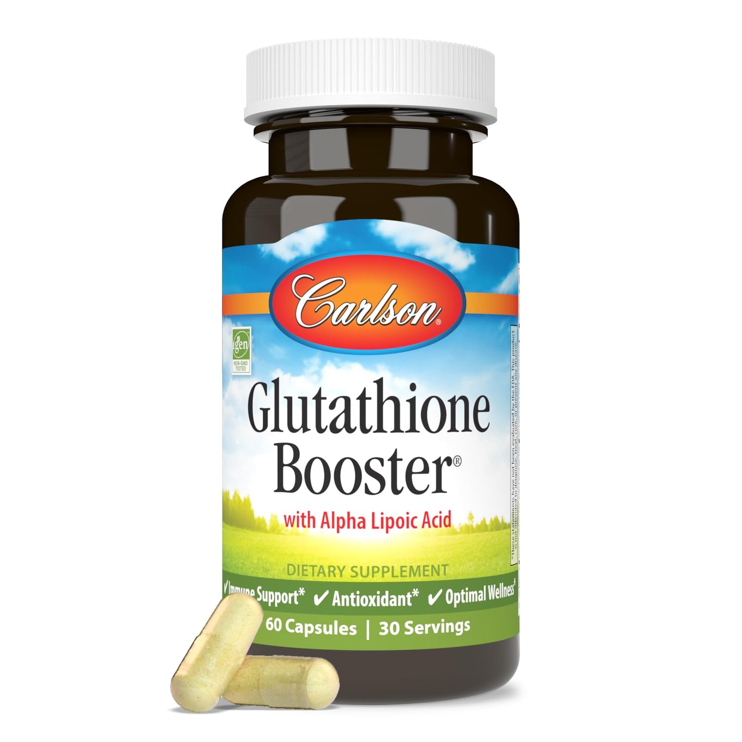 Carlson Glutathione Booster, Alpha Lipoic Acid, 60 Capsules