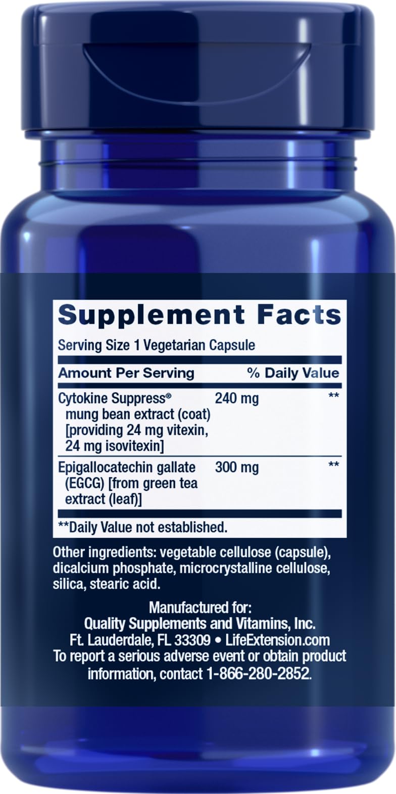 Life Extension Cytokine Suppress with EGCG, 60 Vegetarian Capsules