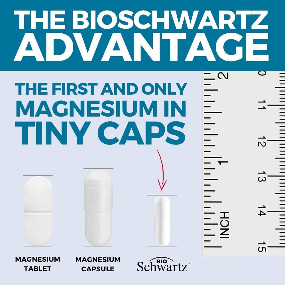 BioSchwartz Magnesium Bisglycinate Chelated Supplement Capsules, 180 Capsules