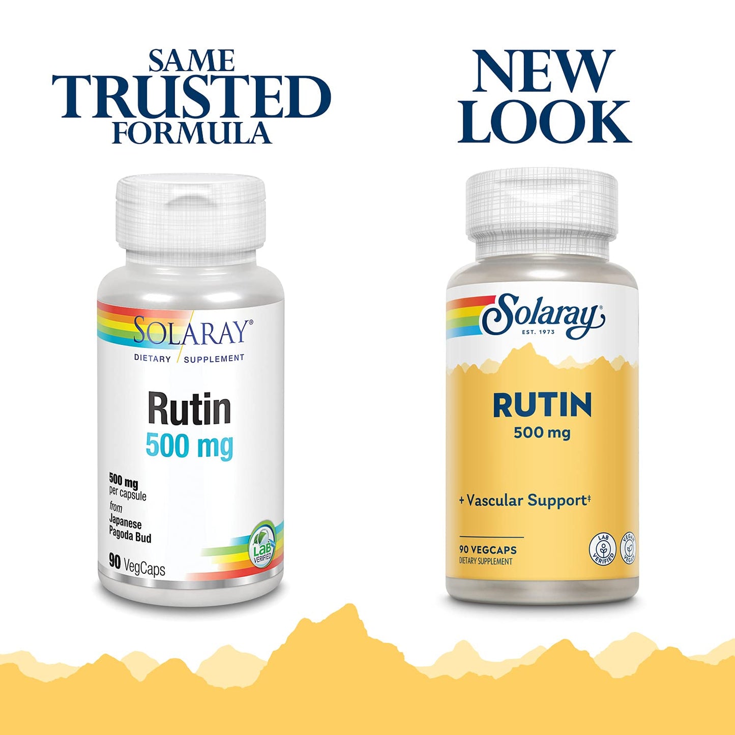 SOLARAY Rutin Supplement 500 mg Capsules, 90 Count
